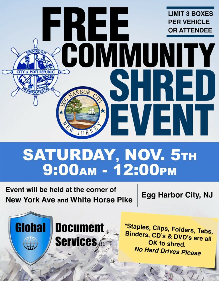 Shredding Event Saturday November 5th City Of Port Republic shredding-event-saturday-november-5th-city-of-port-republic