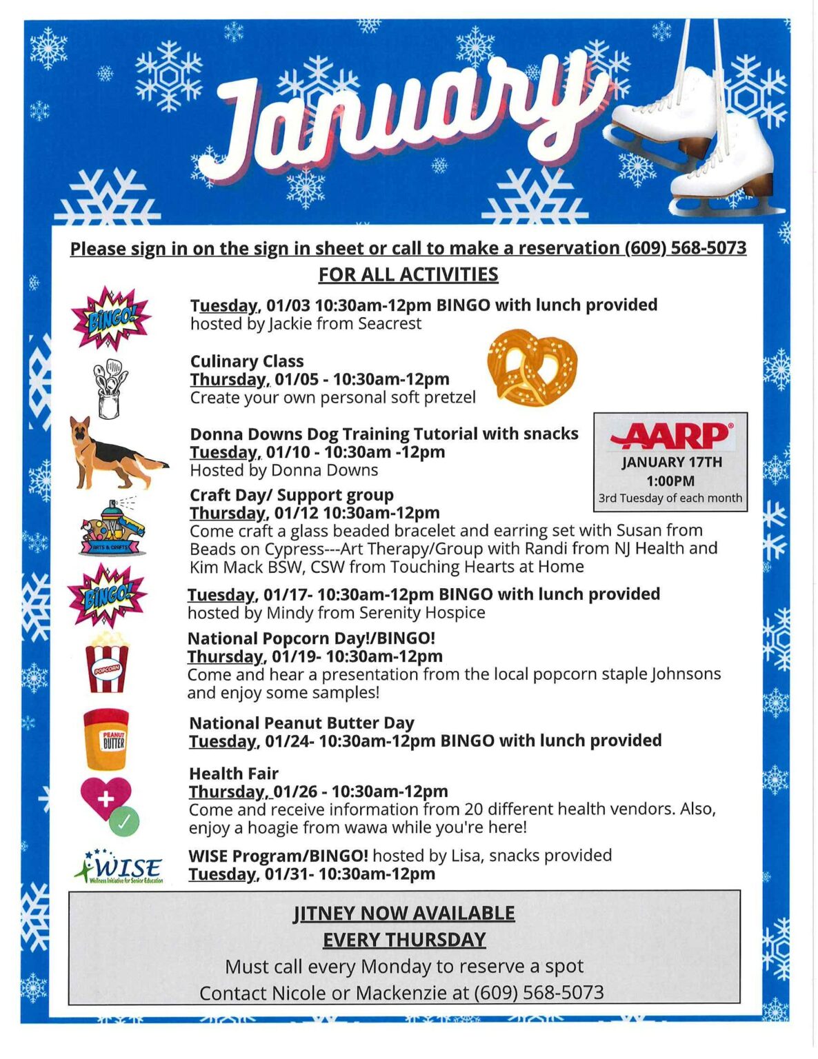 Galloway Township Senior Services Calendar January 2023 City of